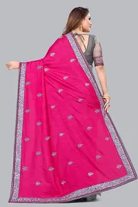 Beautiful Pink Net Women Saree with Blouse piece-thumb4