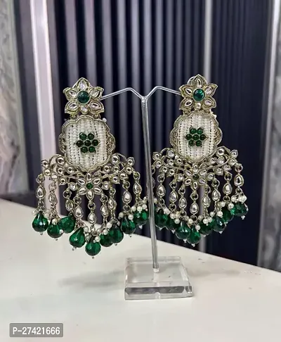 Beautiful Green Alloy Earrings For Women-thumb0