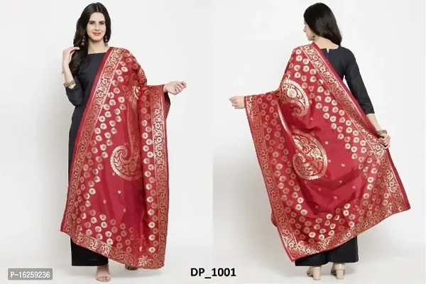 Exclusive Banarasi Art Silk Jacquard Weaving Banarasi Design Dupatta For Womens-thumb0