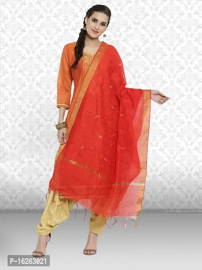 Exclusive Chanderi silk thrade  Embroidered Work New Collection Dupatta For Women's-thumb3