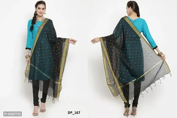 Exclusive Chanderi Silk Thread Embroidered Work Smooth Dupatta for Womens-thumb0