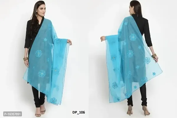 Exclusive Moonga Cotton Thread Embroidered Work Smooth Fabric Dupatta for Women's