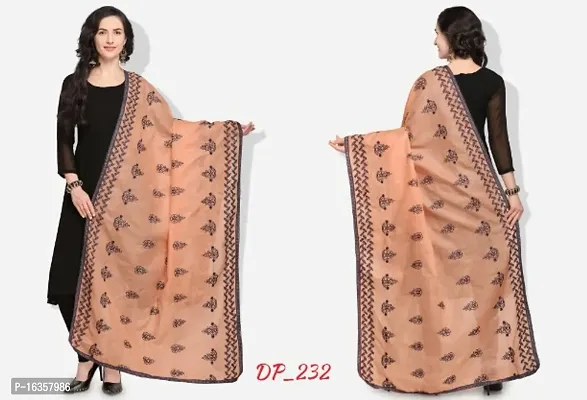 Exclusie Cotton Thread Embroidered Work Smooth Fabric Dupatta for Womens