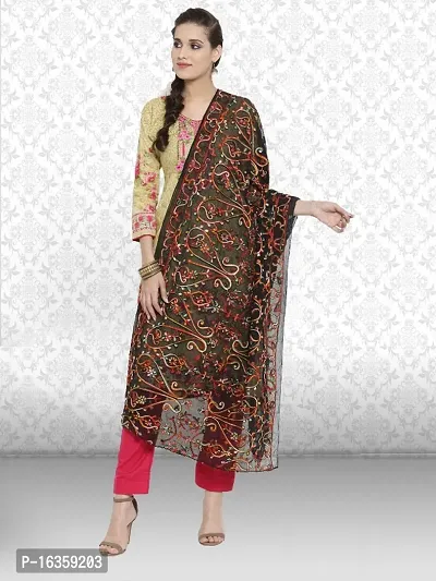 Exclusive Thread Embroidered Work Smooth Nazneen Fabric Dupatta for Womens