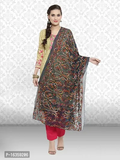 Exclusive Thread Embroidered Work Smooth Nazneen Fabric Dupatta for Womens