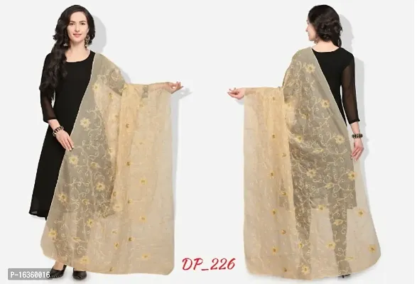 Exclusive Thread Embroidered Work Smooth Net Fabric Dupatta for Womens