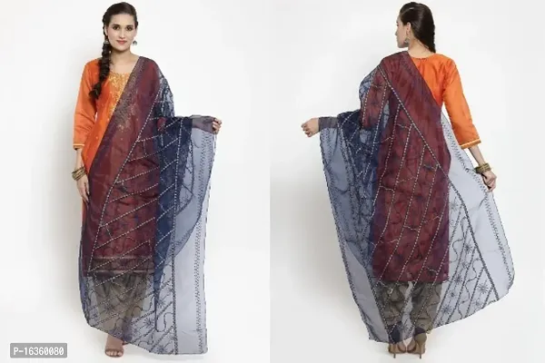 Exclusive Smooth Organza Fabric Embroidered Work Dupatta for Womens
