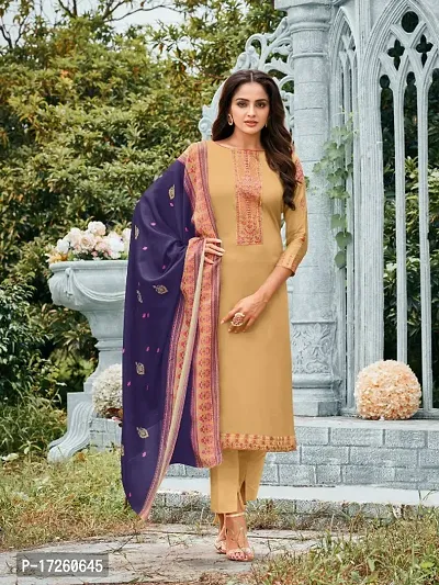 Stylish Cotton Silk Embroidered Salwar Suit for Women-thumb0