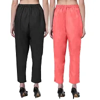 Exclusive Cotton Blend Plain Trousers for Womens (Pack of 2)-thumb1