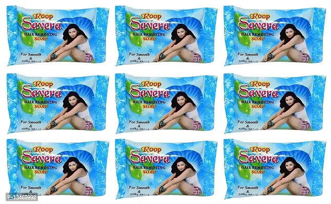 Roop Savera Hair Removal Soap For Men & Women (For All Skin Types) - Pack of 9