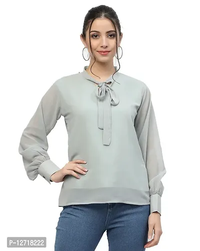 Stylish Fancy Georgette Solid Top For Women