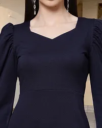 Stylish Black Cotton Blend Solid Bodycon Dress For Women-thumb2