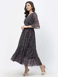 Attractive Midi Length Georgette Printed Fit And Flare Dress Combo For Women Pack Of 2-thumb4