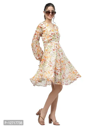 Stylish Fancy Georgette Knee Length Dresses For Women-thumb3