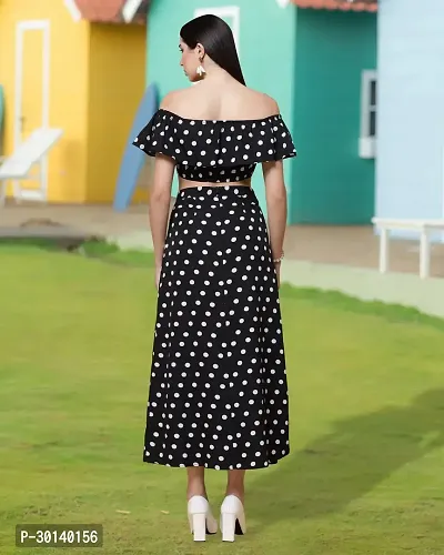 Stylish Black Crepe Printed Dresses For Women-thumb2