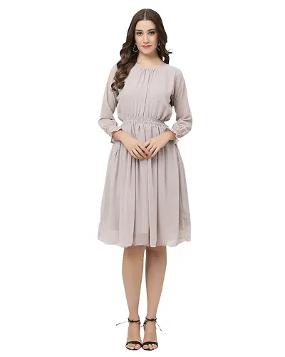 Stylish Fancy Georgette Knee Length Dresses For Women