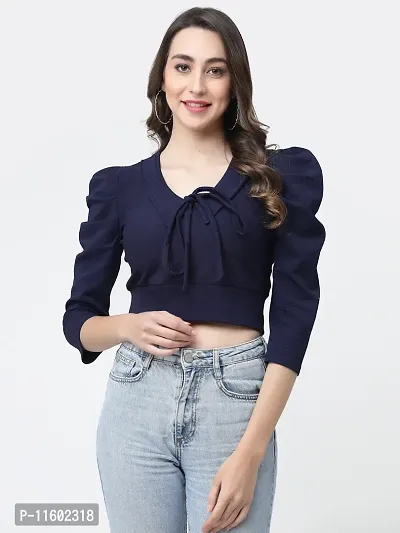 Stylish Fancy Cotton Blend Peasant Regular Length Top For Women