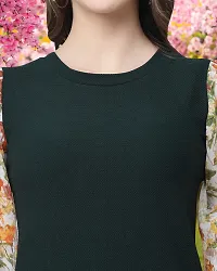 Elegant Green Cotton Blend Printed Tops For Women-thumb2