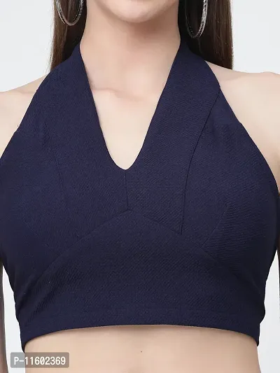 Stylish Fancy Cotton Blend Regular Length Solid Crop Top For Women-thumb4