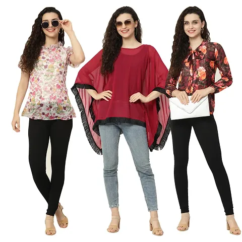 Trendy Crape Tops Combo For Women Pack Of 3