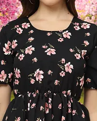 Elegant Black Crepe Printed Tops For Women-thumb2