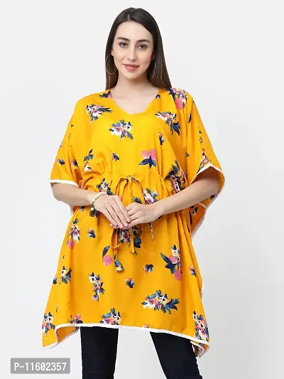 Stylish Fancy Crepe Regular Length Printed Kaftan Top For Women