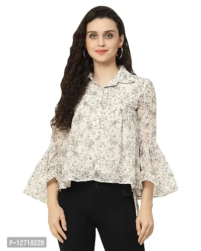 Stylish Fancy Georgette Printed Top For Women-thumb0