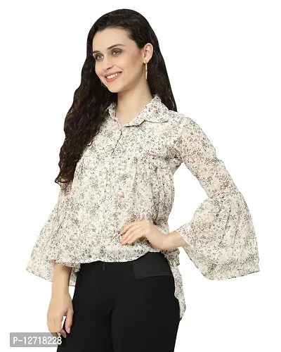 Stylish Fancy Georgette Printed Top For Women-thumb4