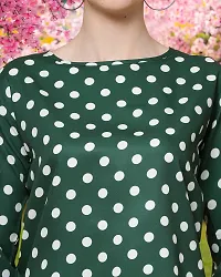 Elegant Green Crepe Printed Tops For Women-thumb3