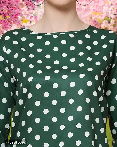 Elegant Green Crepe Printed Tops For Women-thumb4