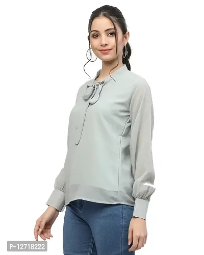 Stylish Fancy Georgette Solid Top For Women-thumb4
