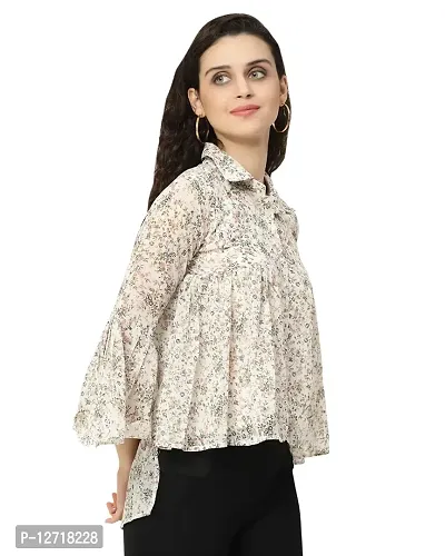 Stylish Fancy Georgette Printed Top For Women-thumb3