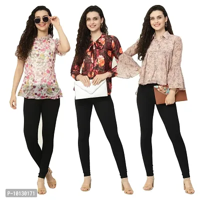 Trendy Crape Multicoloured Printed Tops Combo For Women Pack Of 3-thumb0