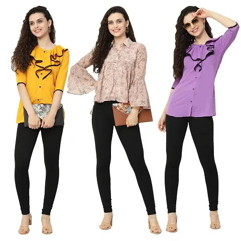 Trendy Crape Tops Combo For Women Pack Of 3