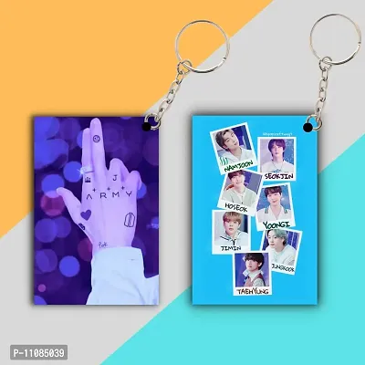 BTS Keychain for BTS Army | Hd Design Printed Acrylic Keychain Bts Army Keychain For Bts Lover | BTS Army Gift For Girls Boys , Beautiful Gift for BTS Army Fan ( ACR 06 )-thumb0