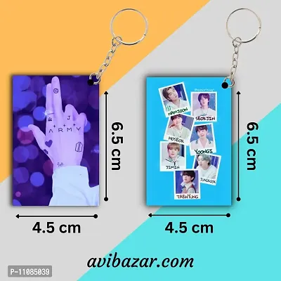 BTS Keychain for BTS Army | Hd Design Printed Acrylic Keychain Bts Army Keychain For Bts Lover | BTS Army Gift For Girls Boys , Beautiful Gift for BTS Army Fan ( ACR 06 )-thumb3