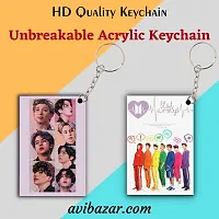 BTS Keychain for BTS Army | Hd Design Printed Acrylic Keychain Bts Army Keychain For Bts Lover | BTS Army Gift For Girls Boys , Beautiful Gift for BTS Army Fan ( ACR 04 )-thumb1