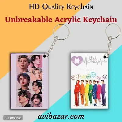 BTS Keychain for BTS Army | Hd Design Printed Acrylic Keychain Bts Army Keychain For Bts Lover | BTS Army Gift For Girls Boys , Beautiful Gift for BTS Army Fan ( ACR 04 )-thumb2