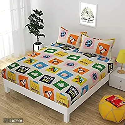 Stylish Fancy Comfortable Polycotton Printed Flat 1 Bedsheet + 2 Pillowcovers-thumb0