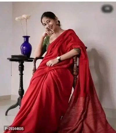 Elegant Cotton Khadi Sarees With Blouse Piece-thumb0
