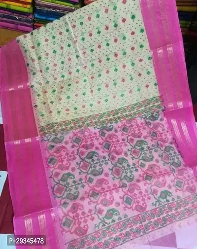 Cotton Taant Printed Sarees With Blouse Piece-thumb0