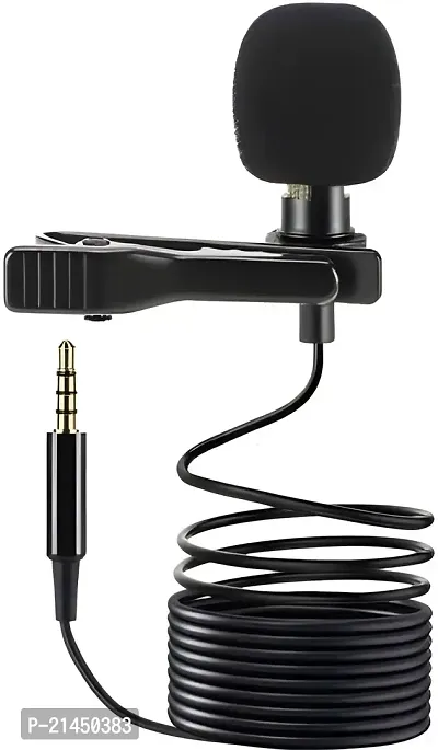 UpBeats 3.5mm Clip Microphone For Youtube | Collar Mic for Voice Recording | Lapel Mic Mobile, PC, Laptop, Android Smartphones, DSLR Camera Microphone Microphone collar mic  (Black)-thumb0