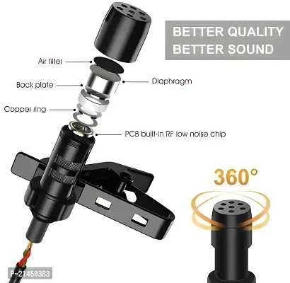 UpBeats 3.5mm Clip Microphone For Youtube | Collar Mic for Voice Recording | Lapel Mic Mobile, PC, Laptop, Android Smartphones, DSLR Camera Microphone Microphone collar mic  (Black)-thumb5