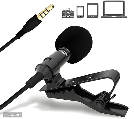 Upbeats 3.5mm Clip Microphone For Youtube | Collar Mic for Voice Recording | Lapel Mic Mobile, PC, Laptop, Android Smartphones, DSLR Camera Microphone Microphone collar mic  (Black)-thumb0