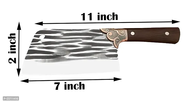 SharpX 1 Pc Stainless Steel Knife Pakka Wood Chef | Cleaver Knife for Meat  Vegetable Cutting, Chopping, Slicing-thumb2