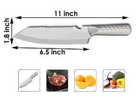 SharpX 1 Pc Stainless Steel Knife Santoku Stainless Steel Chefs Kitchen Knife, Blade length 178 mm Colour Silver-thumb1