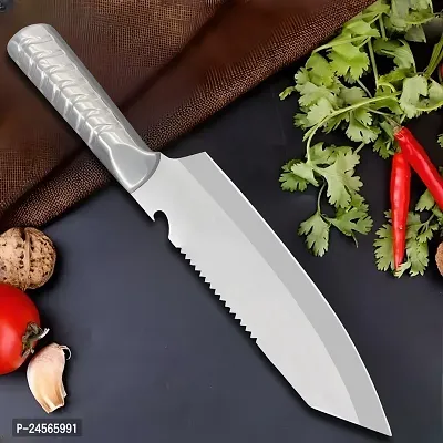 SharpX 1 Pc Stainless Steel Knife Santoku Stainless Steel Chefs Kitchen Knife, Blade length 178 mm Colour Silver-thumb3