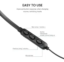 Simtim Bluetooth Wireless Neckband in Ear Earphone - 8H Battery, 10mm Drivers, IPX5, Magnetic Earbuds, Integrated Controls  Lightweight Design (Platinum Black)-thumb1