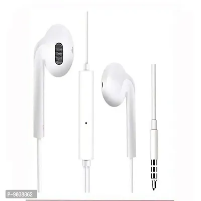 Compatible With for Vivo V20 Earphone Original Wired Stereo Deep Bass Hands-Free Headsets | 3.5 MM Audio Jack | Answer Calling With Mic, Call End Button |VIVO Earphone White-thumb0