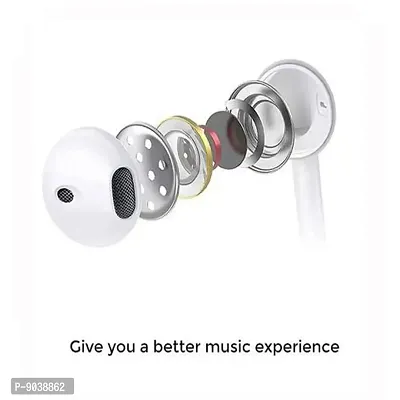 Compatible With for Vivo V20 Earphone Original Wired Stereo Deep Bass Hands-Free Headsets | 3.5 MM Audio Jack | Answer Calling With Mic, Call End Button |VIVO Earphone White-thumb2